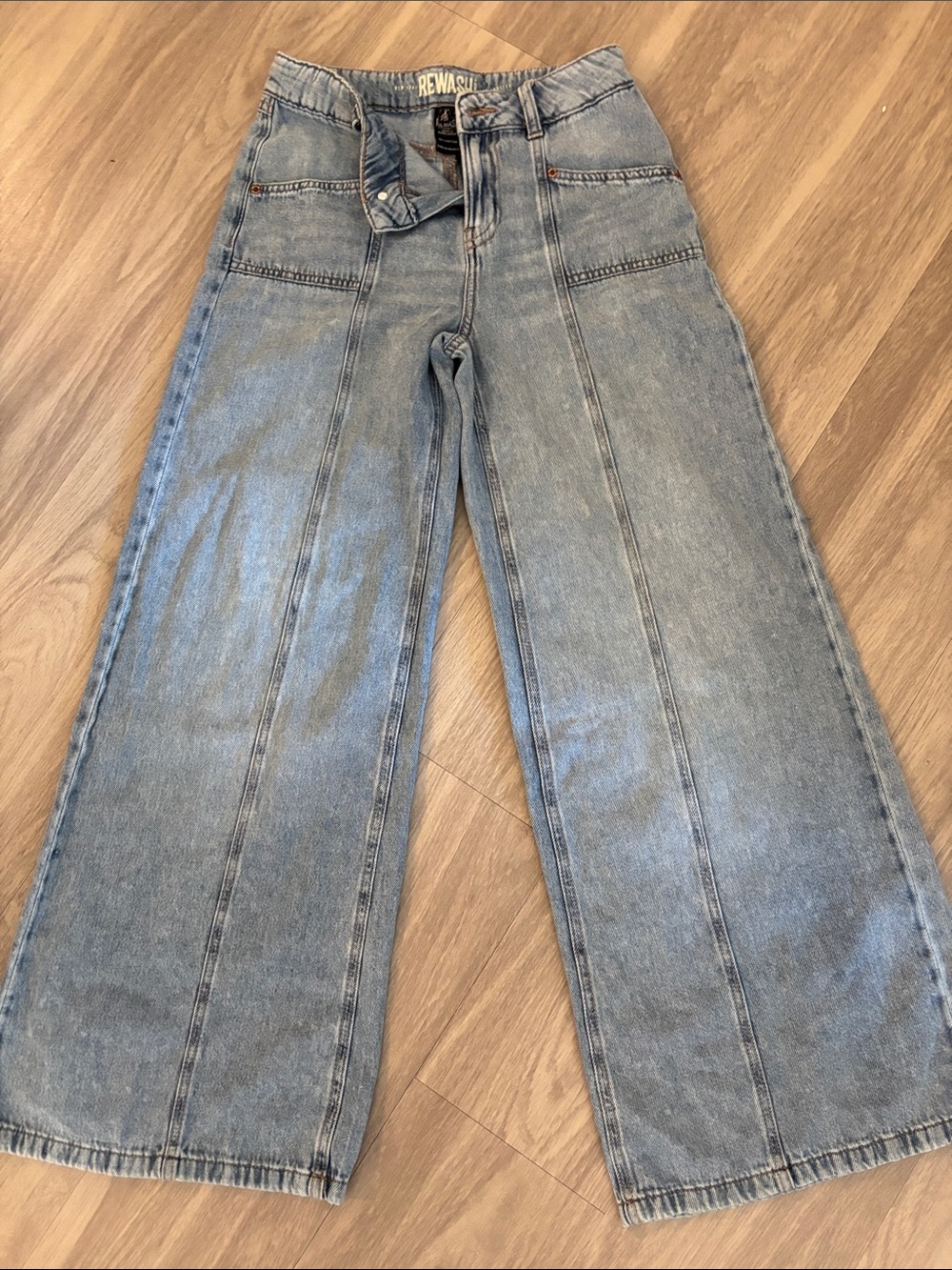 REWASH Denim Jeans High Rise Wide Leg Blue Size 1 (25) Retro Street Style